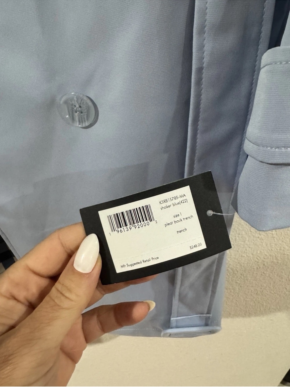 Kate Spade Pleat Back Trench Coat - Picture 3 of 11